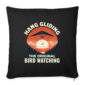 Hang Gliding Air Sports Adventure Soaring Pilot - Sofa pillowcase 17,3'' x 17,3'' (45 x 45 cm) - black - Front