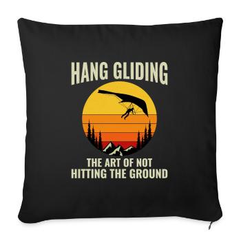Hang Gliding Air Sports Adventure Soaring Pilot - Sofa pillowcase 17,3'' x 17,3'' (45 x 45 cm) - black - Front