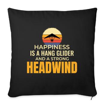 Hang Gliding Air Sports Adventure Soaring Pilot - Sofa pillowcase 17,3'' x 17,3'' (45 x 45 cm) - black - Front