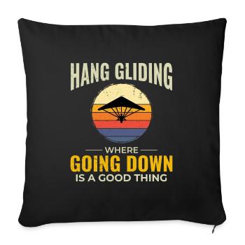 Hang Gliding Air Sports Adventure Soaring Pilot - Sofa pillowcase 17,3'' x 17,3'' (45 x 45 cm) - black - Front