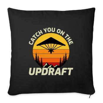 Hang Gliding Air Sports Adventure Soaring Pilot - Sofa pillowcase 17,3'' x 17,3'' (45 x 45 cm) - black - Front