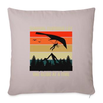 deltaplane sports aériens aventure pilote de vol à voile - Housse de coussin décorative 45 x 45 cm - taupe clair - Devant