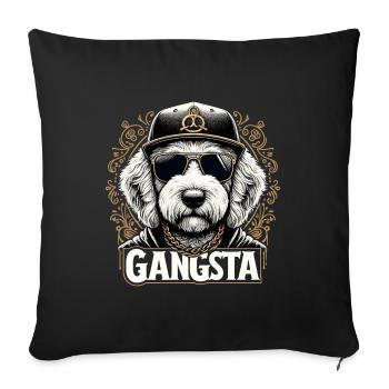Goldendoodle Gangsta Cadeau Golden Doodle Chien - Housse de coussin décorative 45 x 45 cm - noir - Devant