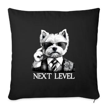 West Highland White Terrier Next Level Suit - Sofa pillowcase 17,3'' x 17,3'' (45 x 45 cm) - black - Front