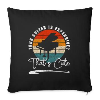Piano Player Musical Musical Instrument - Sofa pillowcase 17,3'' x 17,3'' (45 x 45 cm) - black - Front