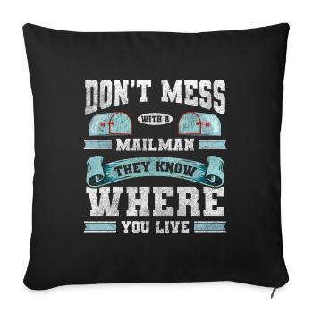 Postman Delivery Postman Messenger - Sofa pillowcase 17,3'' x 17,3'' (45 x 45 cm) - black - Front