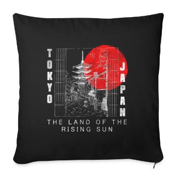 Tokio Traumreise Tourist - Sofakissenbezug 45 x 45 cm - Schwarz - Vorne
