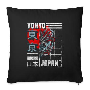 Tokio Reisen Anime Städtetrip - Sofakissenbezug 45 x 45 cm - Schwarz - Vorne