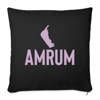 Amrum, Insel, Urlaub - Sofakissenbezug 45 x 45 cm - Schwarz - Vorne