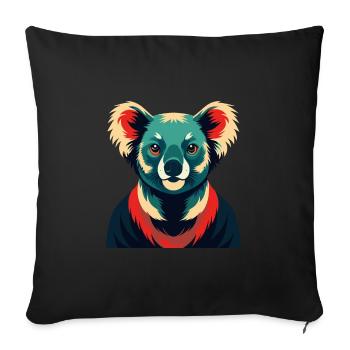Koala Cartoon Figur Buntes Haustier Tier - Sofakissenbezug 45 x 45 cm - Schwarz - Vorne