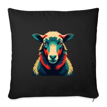 Sheep Cartoon Character Colorful Pet Animal - Sofa pillowcase 17,3'' x 17,3'' (45 x 45 cm) - black - Front