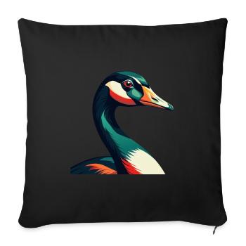 Goose Cartoon Character Colorful Pet Animal - Sofa pillowcase 17,3'' x 17,3'' (45 x 45 cm) - black - Front