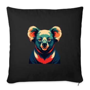 Koala Zeichentrickfigur Buntes Haustier Tier - Sofakissenbezug 45 x 45 cm - Schwarz - Vorne