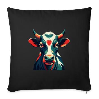 Cow Cartoon Character Colorful Pet Animal - Sofa pillowcase 17,3'' x 17,3'' (45 x 45 cm) - black - Front