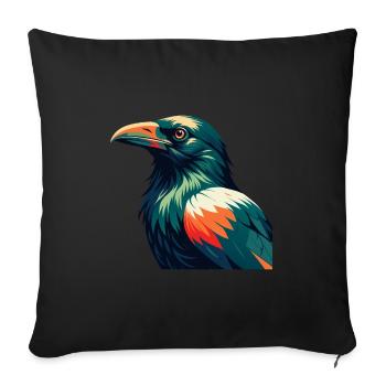 Corbeau Personnage De Dessin Animé Animal De Compagnie Coloré - Housse de coussin décorative 45 x 45 cm - noir - Devant