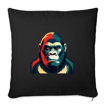 Gorilla Cartoon Character Colorful Pet Animal - Sofa pillowcase 17,3'' x 17,3'' (45 x 45 cm) - black - Front