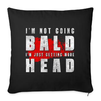 bald man beard hair - Sofa pillowcase 17,3'' x 17,3'' (45 x 45 cm) - black - Front