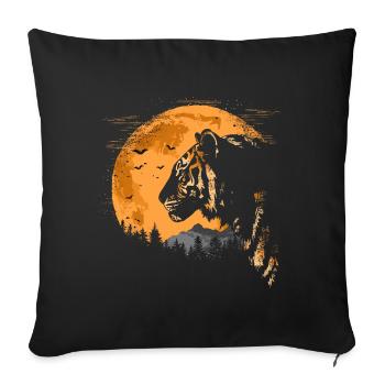 Jungle de tigres sauvages - Housse de coussin décorative 45 x 45 cm - noir - Devant