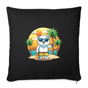 Polar Bear Funny Cartoon Summer Beach Sunglasses - Sofa pillowcase 17,3'' x 17,3'' (45 x 45 cm) - black - Front