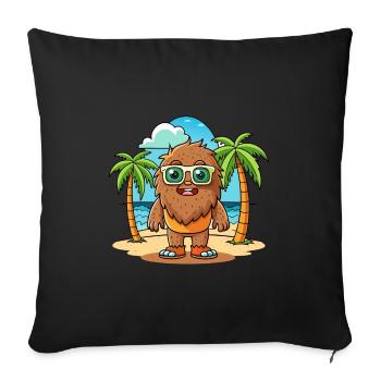 Big Foot Funny Cartoon Lunettes de soleil de plage d’été - Housse de coussin décorative 45 x 45 cm - noir - Devant