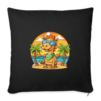 Camel Funny Cartoon Summer Beach Sunglasses - Sofa pillowcase 17,3'' x 17,3'' (45 x 45 cm) - black - Front