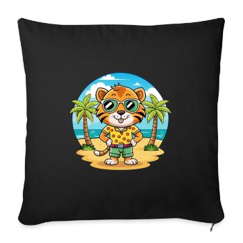 Tiger Funny Cartoon Summer Beach Sunglasses - Sofa pillowcase 17,3'' x 17,3'' (45 x 45 cm) - black - Front
