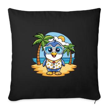 Penguin Funny Cartoon Summer Beach Sunglasses - Sofa pillowcase 17,3'' x 17,3'' (45 x 45 cm) - black - Front
