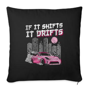Drifting Sportwagen Mechaniker Racing - Sofakissenbezug 45 x 45 cm - Schwarz - Vorne