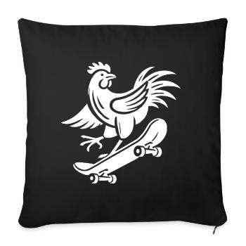 Chicken Rooster Hen Skater Silhouette Minimalist - Sofa pillowcase 17,3'' x 17,3'' (45 x 45 cm) - black - Front