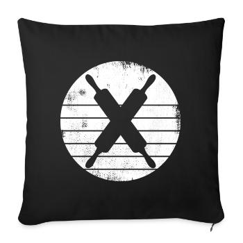 Rolling pin - Sofa pillowcase 17,3'' x 17,3'' (45 x 45 cm) - black - Front