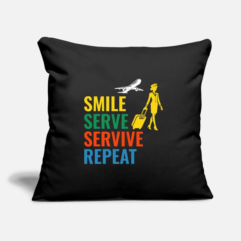 Flugbegleiter Flugbegleiter Flugcabin Crew Personal der Fluggesellschaft Sofakissenbezug 45 x 45 cm