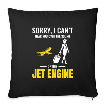 Flight Attendant Aviation Cabin Crew Airline Staff - Sofa pillowcase 17,3'' x 17,3'' (45 x 45 cm) - black - Front