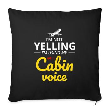 Flight Attendant Aviation Cabin Crew Airline Staff - Sofa pillowcase 17,3'' x 17,3'' (45 x 45 cm) - black - Front
