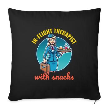 Flight Attendant Aviation Cabin Crew Airline Staff - Sofa pillowcase 17,3'' x 17,3'' (45 x 45 cm) - black - Front