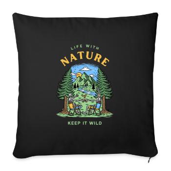 life with nature - Sofakissenbezug 45 x 45 cm - Schwarz - Vorne