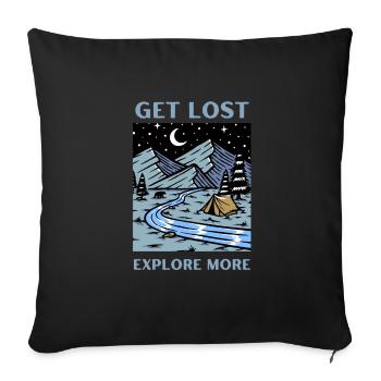 Chemise de camping amusante - Housse de coussin décorative 45 x 45 cm - noir - Devant