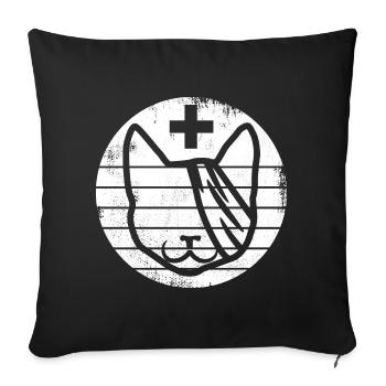 Premiers secours pour chats - Housse de coussin décorative 45 x 45 cm - noir - Devant