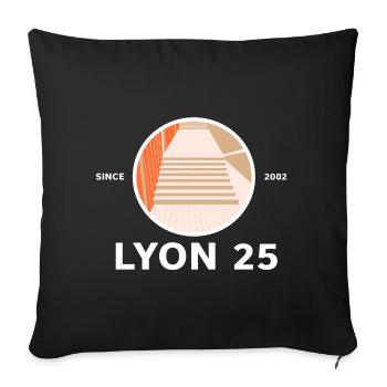 Legendäre Lyon 25 Treppe - Sofakissenbezug 45 x 45 cm - Schwarz - Vorne