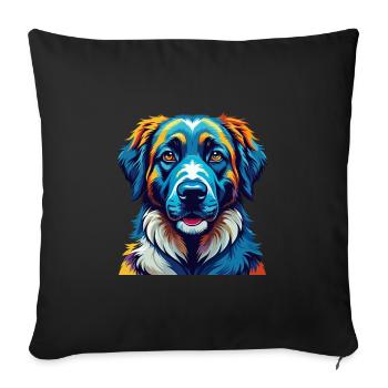 Chien de berger d’Anatolie Race Dessin animé Kawaii - Housse de coussin décorative 45 x 45 cm - noir - Devant