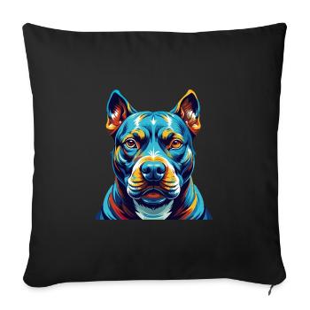American Pitbull Terrier Dog Breed Cartoon Kawaii - Sofa pillowcase 17,3'' x 17,3'' (45 x 45 cm) - black - Front