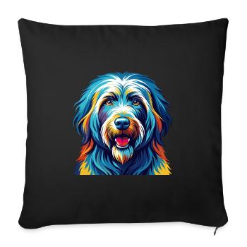 Bergamasco Sheepdog Breed Colorful Cartoon Kawaii - Sofa pillowcase 17,3'' x 17,3'' (45 x 45 cm) - black - Front