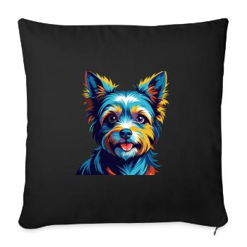 Biewer Terrier Dog Breed Colorful Cartoon Kawaii - Sofa pillowcase 17,3'' x 17,3'' (45 x 45 cm) - black - Front