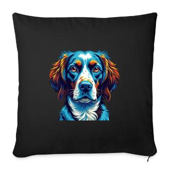 Brittany Dog Breed Colorful Cartoon Kawaii - Sofa pillowcase 17,3'' x 17,3'' (45 x 45 cm) - black - Front