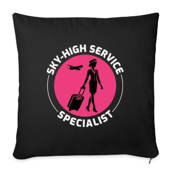 Hôtesse de l’air Hôtesse de l’air - Housse de coussin décorative 45 x 45 cm - noir - Devant