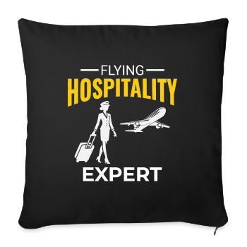 Hôtesse de l’air Hôtesse de l’air - Housse de coussin décorative 45 x 45 cm - noir - Devant
