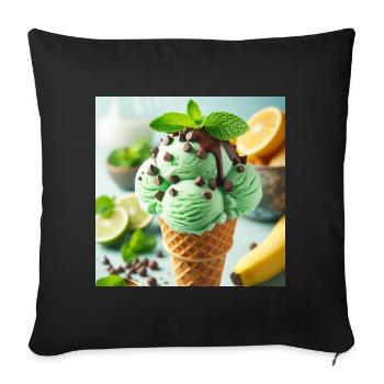 Mint ice cream - Sofa pillowcase 17,3'' x 17,3'' (45 x 45 cm) - black - Front
