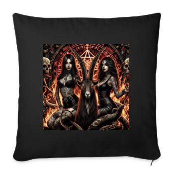 Living with Satan - Sofa pillowcase 17,3'' x 17,3'' (45 x 45 cm) - black - Front