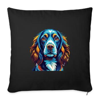 Field Spaniel Hunderasse Bunt Karikatur Kawaii - Sofakissenbezug 45 x 45 cm - Schwarz - Vorne