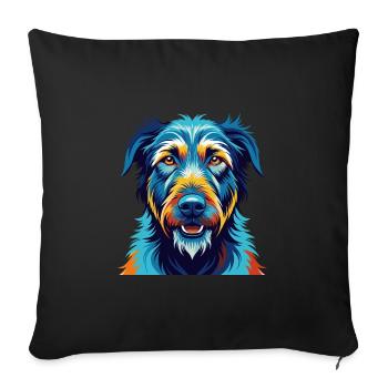 Irish Wolfhound Dog Breed Colorful Cartoon Kawaii - Sofa pillowcase 17,3'' x 17,3'' (45 x 45 cm) - black - Front