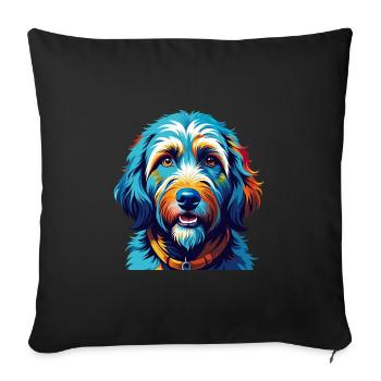 Goldendoodle Dog Breed Colorful Cartoon Kawaii - Sofa pillowcase 17,3'' x 17,3'' (45 x 45 cm) - black - Front